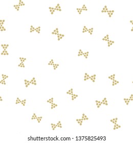 Wondrous Seamless Pattern Bow of Gold color. Perfect for your design, textile, pattern fills, box, posters, cards, web page background etc. Pattern under the mask. Vector.