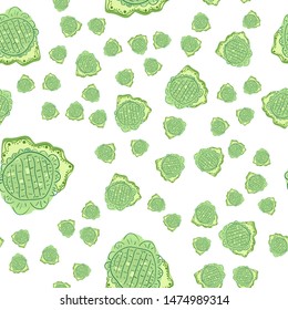 Wondrous Seamless pattern with flowers green. Can be used for printing on packaging, bags, cups, laptop, box, etc. Pattern under the mask. Vector.