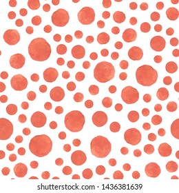 Wondrous Seamless Pattern Polka Dot of Soft red color. Perfect for your design, textile, pattern fills, box, posters, cards, web page background etc. Pattern under the mask. Vector.