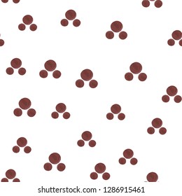 Wondrous Seamless Pattern Triangle of Dots Very dark desaturated red. Perfect for your design, textile, pattern fills, box, posters, cards, web page background etc. Pattern under the mask. Vector.