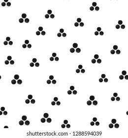 Wondrous Seamless Pattern Triangle of Dots Very dark grayish cyan. Use this pattern for your design, textile,  pattern fills, posters, cards, web page background etc. Pattern under the mask. Vector.