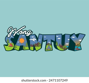 Wong santuy means relaxed person, it is taken in Indonesian, unique isn't it, suitable for your brand san clothes.