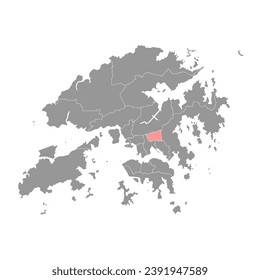 Wong Tai Sin district map, administrative division of Hong Kong. Vector illustration.