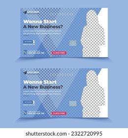 Wonna start a new business digital marketing agency video thumbnail vector design