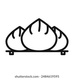 marca de icono wonton en estilo relleno