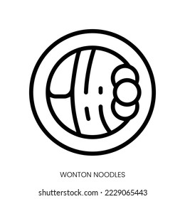 wonton noodles icon. Line Art Style Design Isolated On White Background