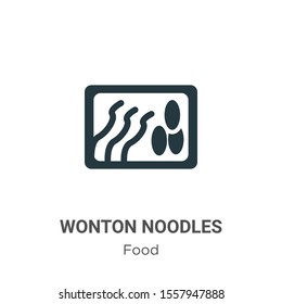 Wonton noodles vector icon on white background. Flat vector wonton noodles icon symbol sign from modern food collection for mobile concept and web apps design.