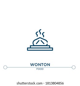 wonton outline vector icon. simple element illustration. wonton outline icon from editable food concept. can be used for web and mobile
