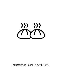 Wonton vector icon in linear, outline icon isolated on white background