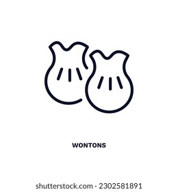 wontons icon. Thin line wontons icon from culture and civilization collection. Outline vector isolated on white background. Editable wontons symbol can be used web and mobile