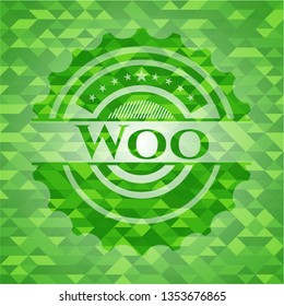 Woo green mosaic emblem