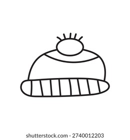 Woo hat Line Icon, Vector Illustration.