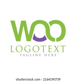 Woo modern letter logo design vector image