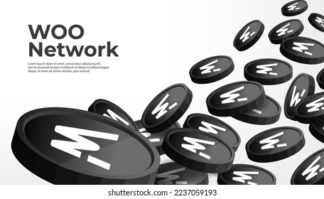 WOO Network (WOO) cryptocurrency concept banner background.