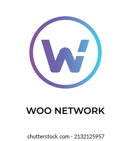 WOO Network Cryptocurrency token icon. WOO token symbol. Cryptocurrency vector icon. Flat Vector illustration - Vector