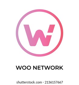 WOO Network Cryptocurrency token icon. WOO token symbol. Cryptocurrency vector icon. Flat Vector illustration - Vector