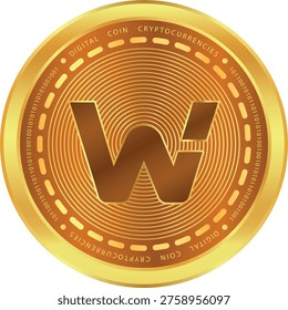 woo network-woo coin vector illustrations. 3d illustration