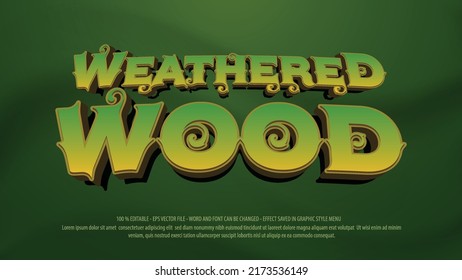 Wood 3d Style Editable Text Effect