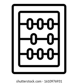 Wood abacus icon. Outline wood abacus vector icon for web design isolated on white background