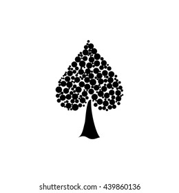 Wood abstraction.Playing card suit spade. Vector design.