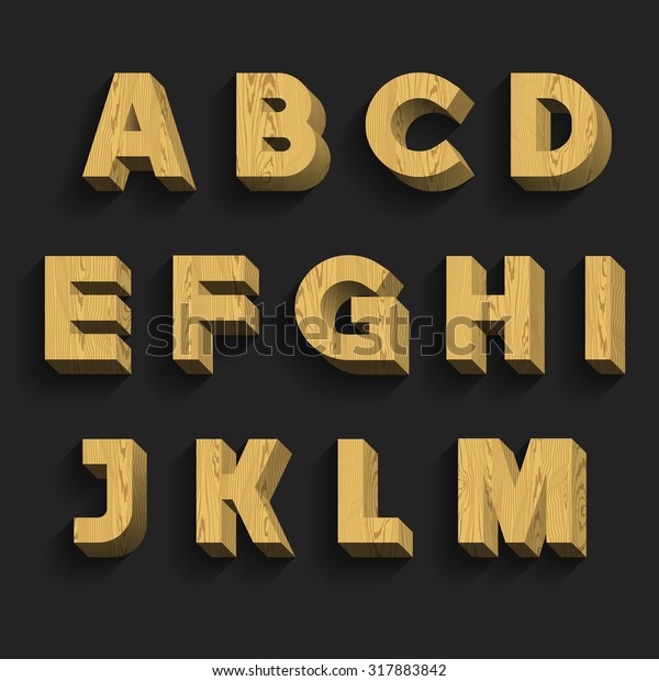 Wood Alphabet Vector Font Part 1 Stock Vector (Royalty Free) 317883842 ...