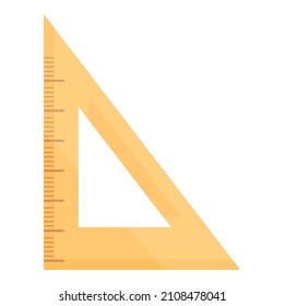 Wood angle ruler icon cartoon vector. Triangle pencil. Scale measure svg