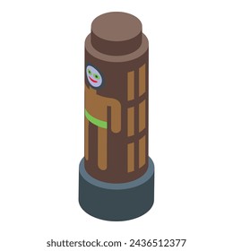 Wood animal totem icon isometric vector. Indian face. Tropical culture