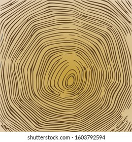 Wood annual rings background texture. Stock Vector illustration