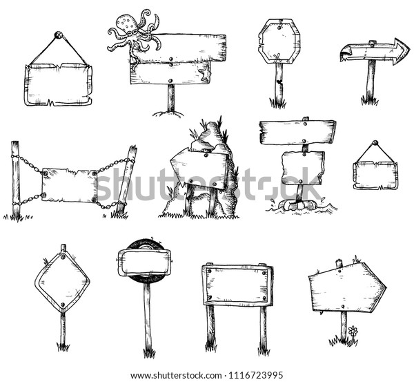 Wood Arrow Hand Drawn Doodle Wood Stock Vector (Royalty Free ...