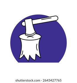 Wood Axe icon with white background vector stock illustration