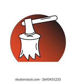 Wood Axe icon with white background vector stock illustration