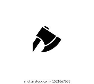 Wood axe isolated vector icon. Wood axe vector illustration