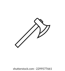 Wood axe line icon, logo vector