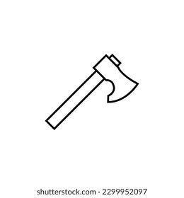 Wood axe line icon, logo vector