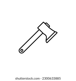 Wood axe line icon, logo vector