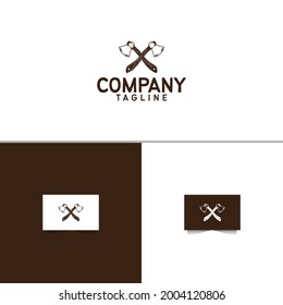 Wood Axe Logo Design Template Vector