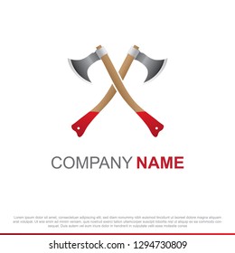 Wood axe logo, lumberjack Logo, Axe logo, vector 