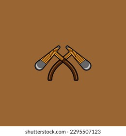 wood axe vector design art logo 