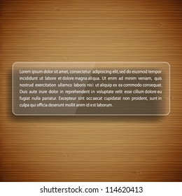 Wood background with glass frame