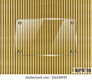 wood background with glass frame Framework Transparent Banner