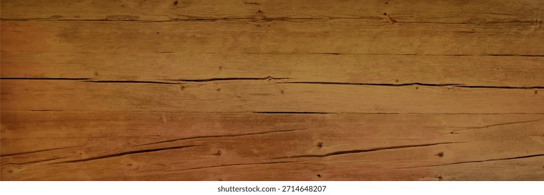 Fundo de madeira com textura áspera natural. Vetor ilustração realista de padrão de placa de madeira, tabela rústica de madeira de folhosas ou vista superior de superfície de piso laminado, material de prancha orgânica para design de móveis