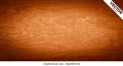 Wood background vector. Old brown wooden texture table surface. Vintage plywood textur