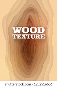 Wood Background Vector paper cut illustration
