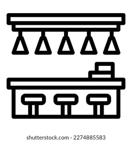 Wood bar icon outline vector. Meal work. Dining room