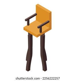 Wood bar stool icon isometric vector. Modern chair. Furniture seat