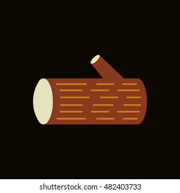 wood bark icon in flat style