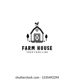 Wood Barn Farmhouse Minimalist Vintage Retro Logo design inspiration