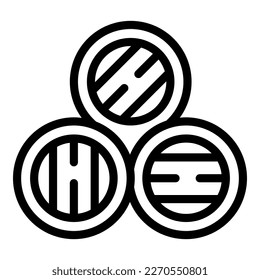 Wood barrel beer icon outline vector. Germany pretzel. Building skyline