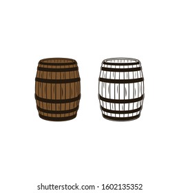 Wood Barrel, Bourbon, Whiskey Retro Vintage 