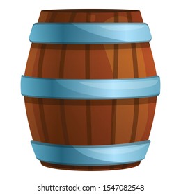 Wood barrel icon. Cartoon of wood barrel vector icon for web design isolated on white background